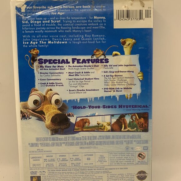 Ice Age - the Meltdown Full Screen Edition DVD Rated PG 20th Century Fox - Picture 2 of 5